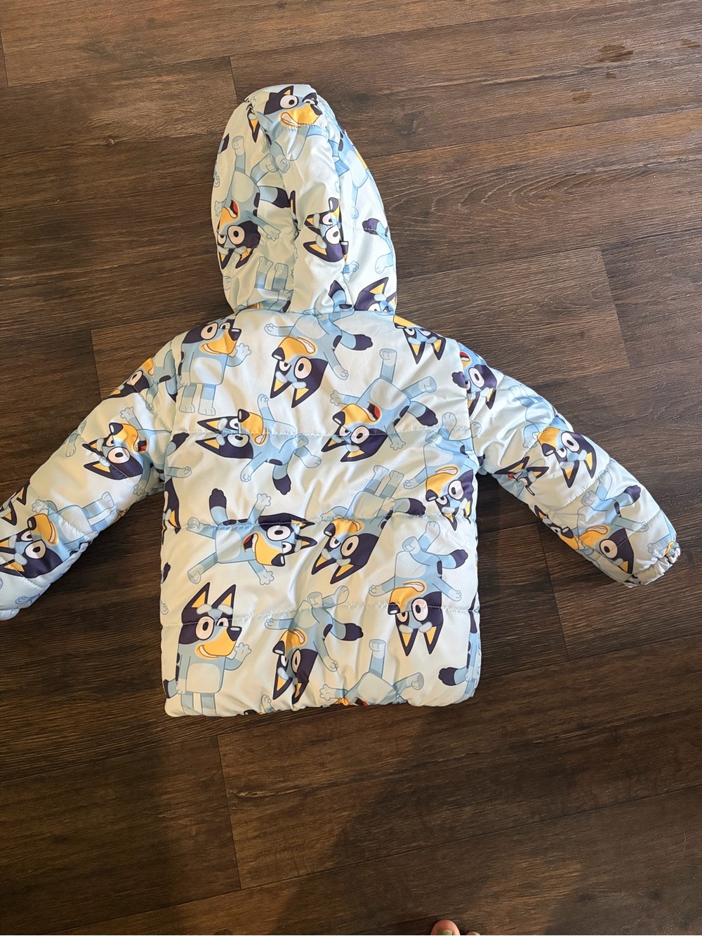 Bluey 4T Unisex Sherpa Lined Puffer Jacket with Hood & Pockets - Picture 4 of 4